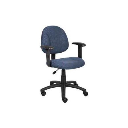 Boss Office Products Boss Deluxe Posture Chair with Adjustable Arms Blue B316-BE